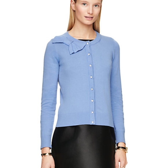 kate spade Jewel Button Bow Cashmere Wool Cardigan - Picture 6 of 7